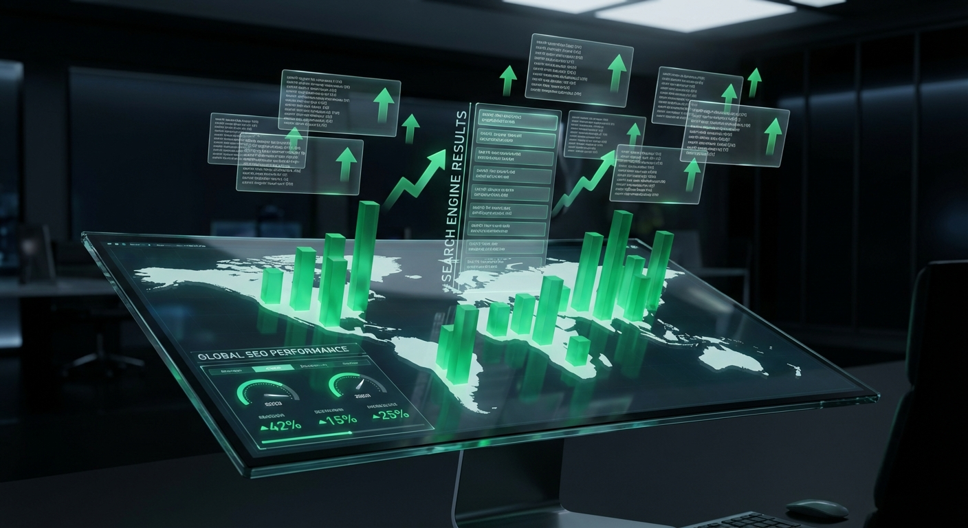 AI-powered SEO dashboard visualization